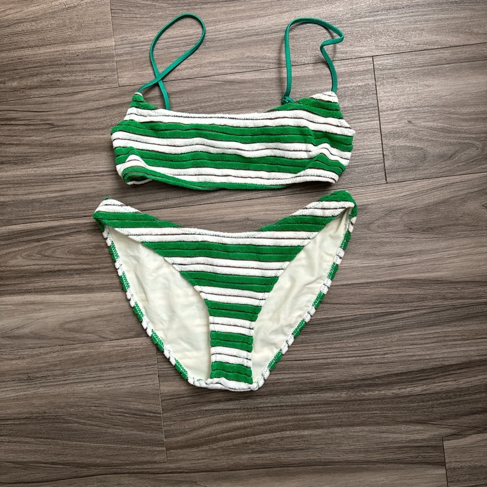 Triangl Green and White Bikini